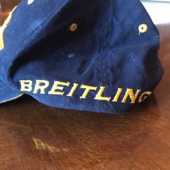 Breitling blue baseball style cap.  Navy Blue with gold logo - Picture 4 of 6